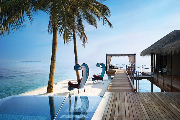 Ultra luxurious and secluded overwater villa with sundeck and infinity-edge pool