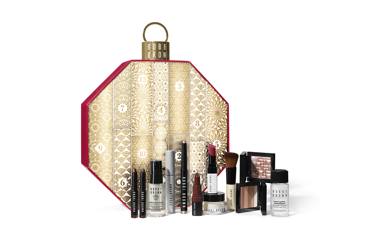 Bobbi Brown’s 12 Days of Glow Advent Calendar with 12 versatile skincare and beauty essentials including full-size and travel size favorites.