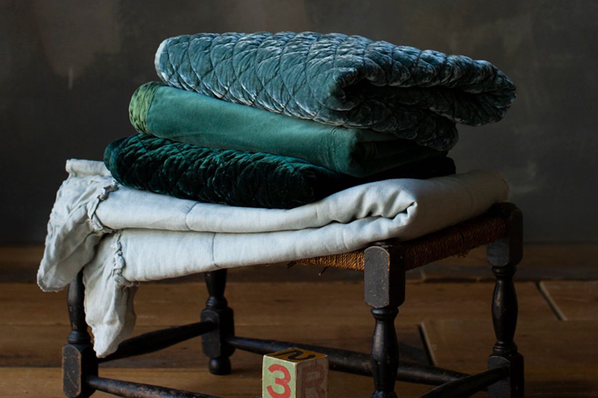 New Petit Bella baby blankets from Bella Notte Linens in different shades of teal are incredibly soft and luxurious and come in variety of styles, including quilted silk velvet.