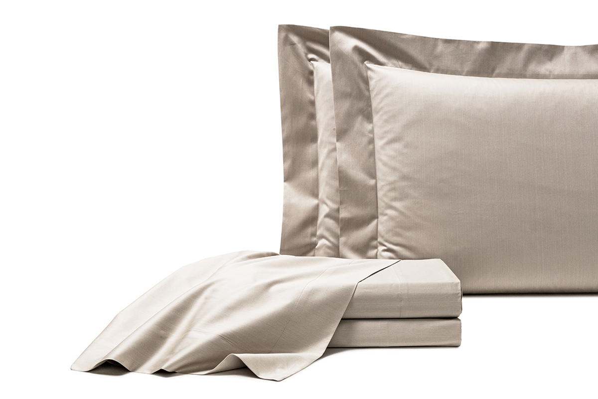 Frette's Naturalismo collection includes pillowcases and a sheet set distinguished by its luxurious natural hue, imbued through an exclusive, entirely organic dyeing process.